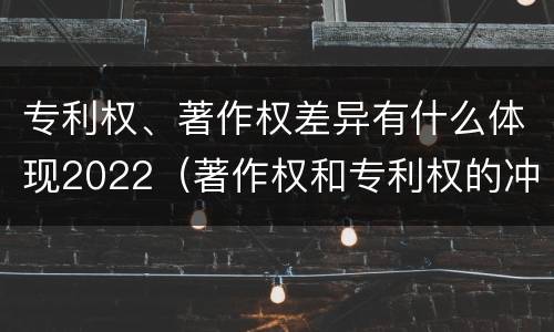 专利权、著作权差异有什么体现2022（著作权和专利权的冲突）