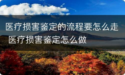 医疗损害鉴定的流程要怎么走 医疗损害鉴定怎么做