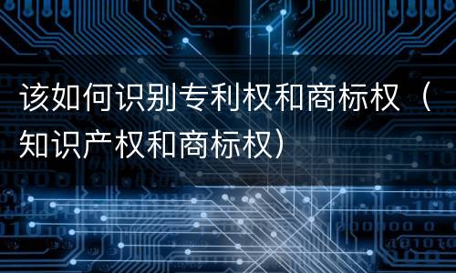 该如何识别专利权和商标权（知识产权和商标权）