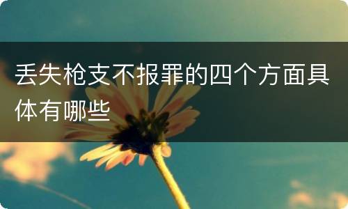 丢失枪支不报罪的四个方面具体有哪些