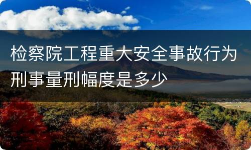 检察院工程重大安全事故行为刑事量刑幅度是多少