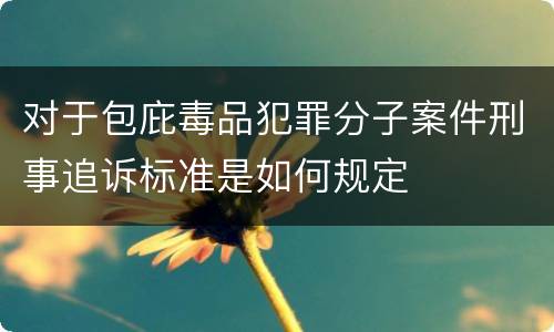 对于包庇毒品犯罪分子案件刑事追诉标准是如何规定