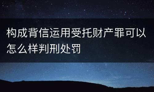 构成背信运用受托财产罪可以怎么样判刑处罚
