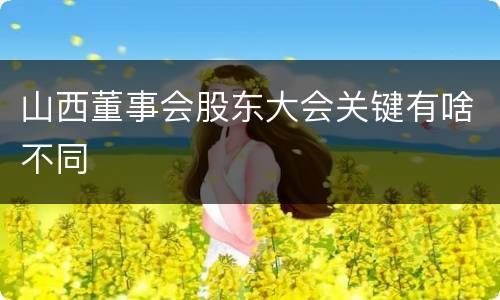 山西董事会股东大会关键有啥不同