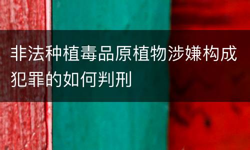 非法种植毒品原植物涉嫌构成犯罪的如何判刑