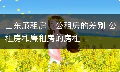 山东廉租房、公租房的差别 公租房和廉租房的房租