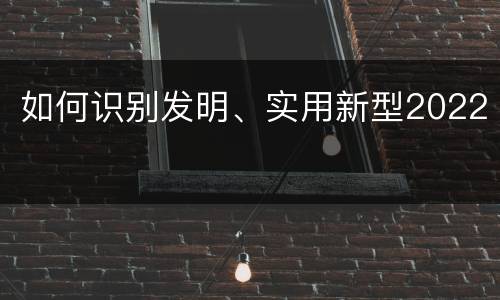 如何识别发明、实用新型2022