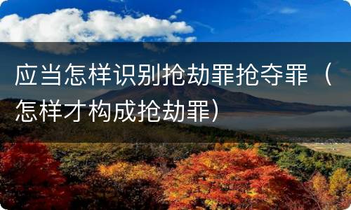 应当怎样识别抢劫罪抢夺罪（怎样才构成抢劫罪）