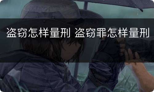 盗窃怎样量刑 盗窃罪怎样量刑