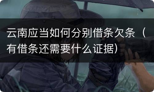 云南应当如何分别借条欠条（有借条还需要什么证据）
