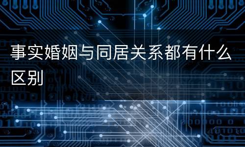 事实婚姻与同居关系都有什么区别