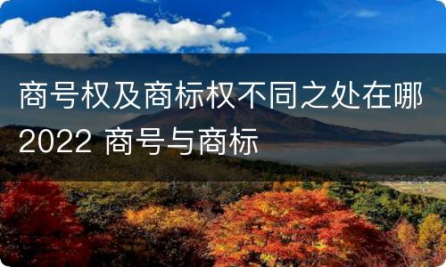 商号权及商标权不同之处在哪2022 商号与商标