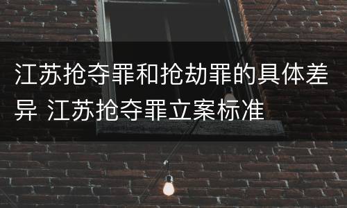 江苏抢夺罪和抢劫罪的具体差异 江苏抢夺罪立案标准