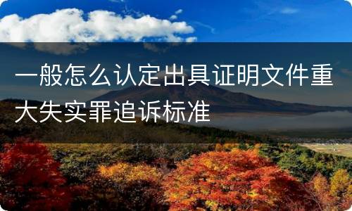 一般怎么认定出具证明文件重大失实罪追诉标准