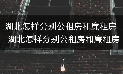 湖北怎样分别公租房和廉租房 湖北怎样分别公租房和廉租房呢