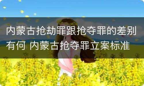 内蒙古抢劫罪跟抢夺罪的差别有何 内蒙古抢夺罪立案标准