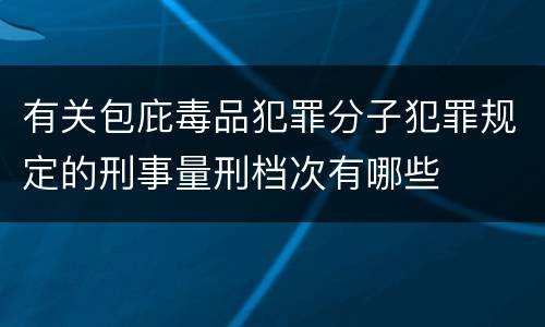 有关包庇毒品犯罪分子犯罪规定的刑事量刑档次有哪些