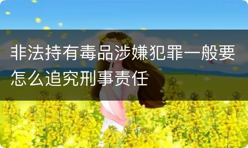 非法持有毒品涉嫌犯罪一般要怎么追究刑事责任