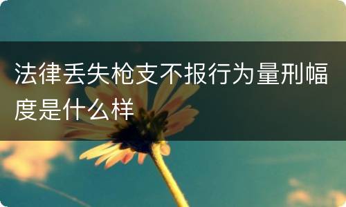 法律丢失枪支不报行为量刑幅度是什么样