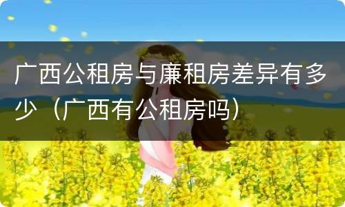 广西公租房与廉租房差异有多少（广西有公租房吗）