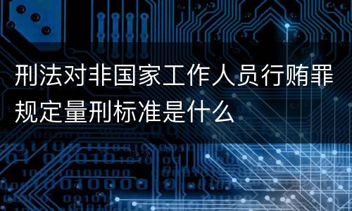 刑法对非国家工作人员行贿罪规定量刑标准是什么