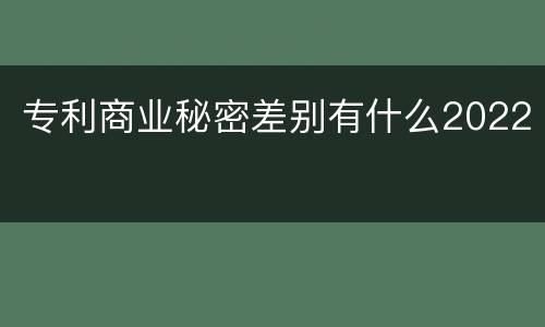 专利商业秘密差别有什么2022