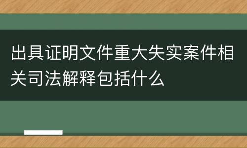 出具证明文件重大失实案件相关司法解释包括什么