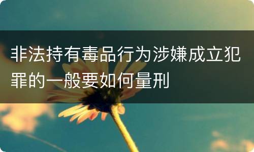 非法持有毒品行为涉嫌成立犯罪的一般要如何量刑