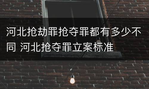 河北抢劫罪抢夺罪都有多少不同 河北抢夺罪立案标准