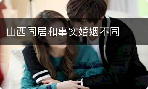 山西同居和事实婚姻不同