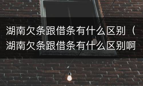 湖南欠条跟借条有什么区别（湖南欠条跟借条有什么区别啊）