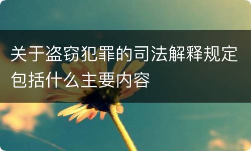 关于盗窃犯罪的司法解释规定包括什么主要内容
