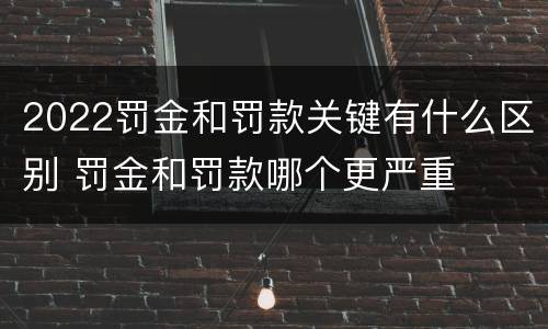 2022罚金和罚款关键有什么区别 罚金和罚款哪个更严重