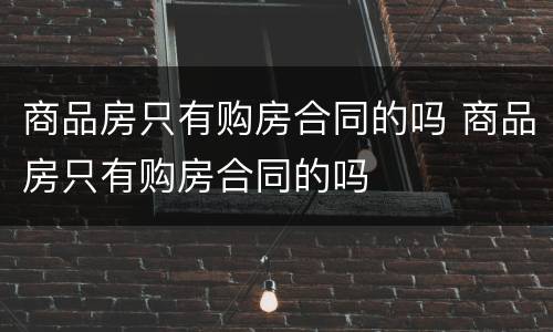 商品房只有购房合同的吗 商品房只有购房合同的吗