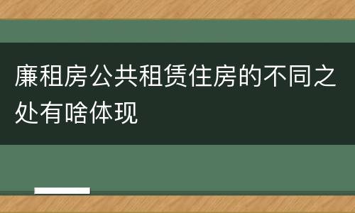 廉租房公共租赁住房的不同之处有啥体现