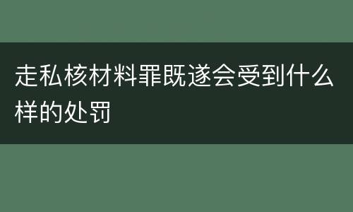 走私核材料罪既遂会受到什么样的处罚