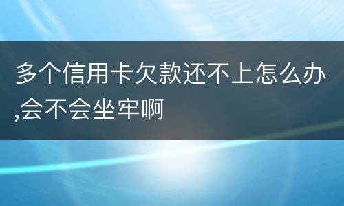 多个信用卡欠款还不上怎么办,会不会坐牢啊