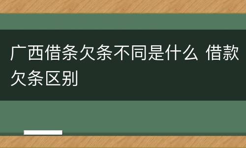 广西借条欠条不同是什么 借款欠条区别