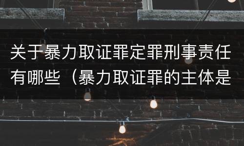 关于暴力取证罪定罪刑事责任有哪些（暴力取证罪的主体是）