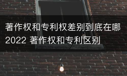 著作权和专利权差别到底在哪2022 著作权和专利区别