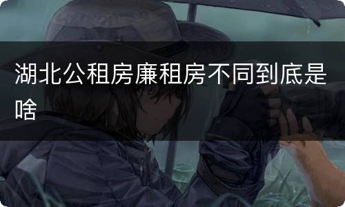 湖北公租房廉租房不同到底是啥