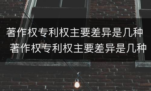 著作权专利权主要差异是几种 著作权专利权主要差异是几种情况