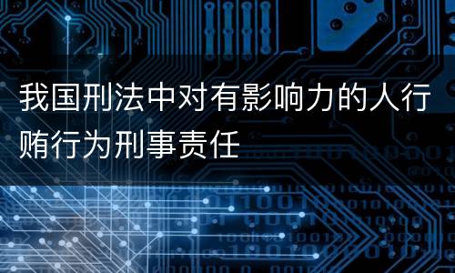 我国刑法中对有影响力的人行贿行为刑事责任