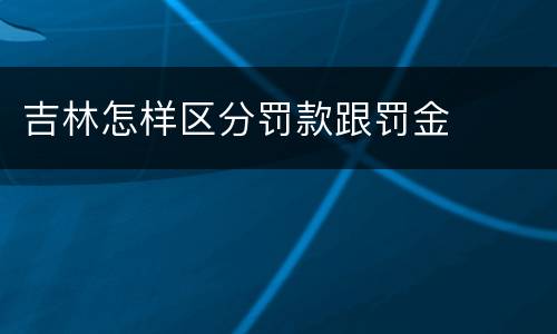吉林怎样区分罚款跟罚金