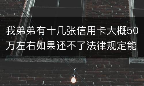 我弟弟有十几张信用卡大概50万左右如果还不了法律规定能判多少年