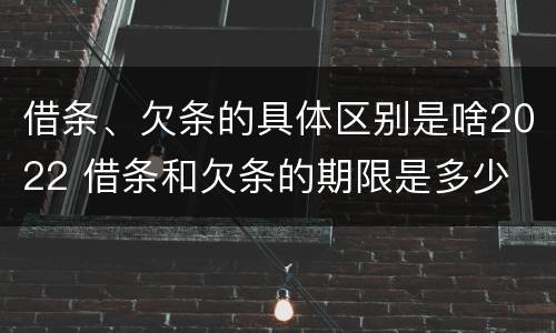 借条、欠条的具体区别是啥2022 借条和欠条的期限是多少