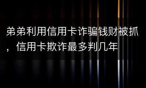 弟弟利用信用卡诈骗钱财被抓，信用卡欺诈最多判几年