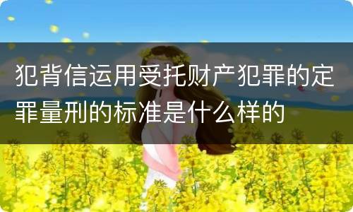 犯背信运用受托财产犯罪的定罪量刑的标准是什么样的