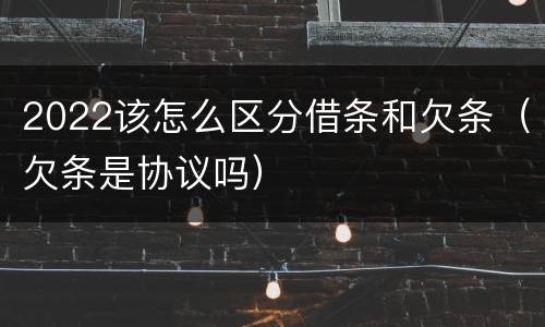 2022该怎么区分借条和欠条（欠条是协议吗）