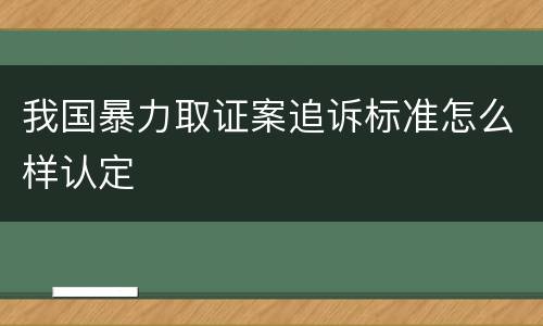 我国暴力取证案追诉标准怎么样认定